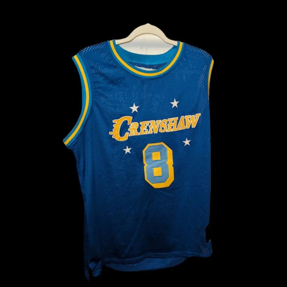Headgear Classics Crenshaw Kobe Bryant #8 Basketball Jersey Blue Yellow Size M